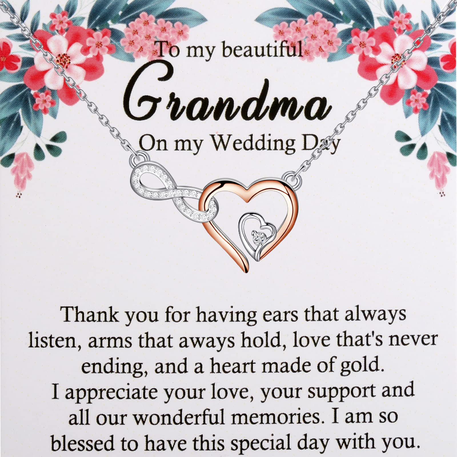 FOTAP To My Grandma On My Wedding Day Gift Grandmother Wedding Gift To Grandmother Of The Bride Present From Granddaughter (Grandma Wedding NC)