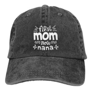 yipaidel women's nana hat, adjustable vintage washed baseball cap for mom aunt black