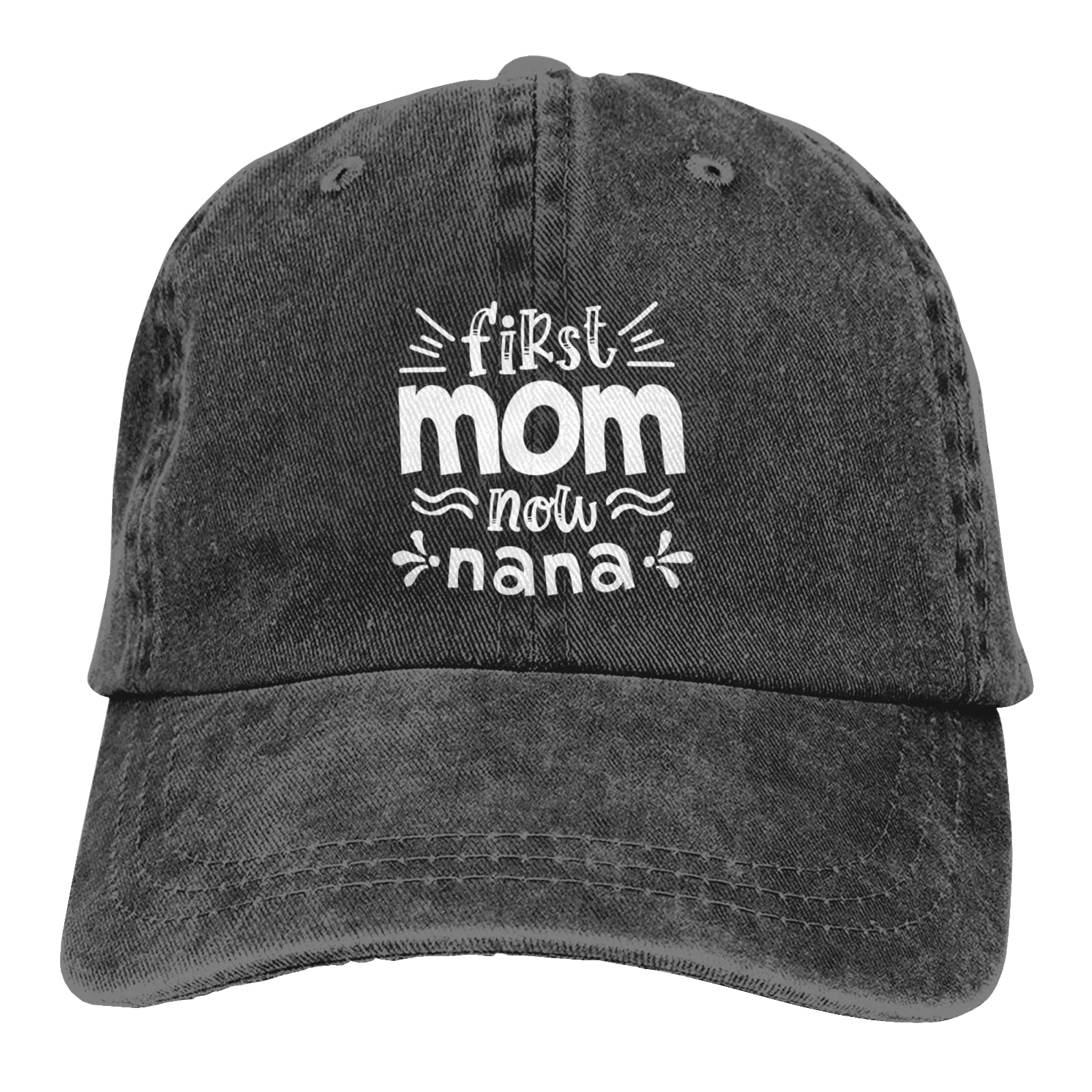 Yipaidel Women's Nana Hat, Adjustable Vintage Washed Baseball Cap for Mom Aunt Black