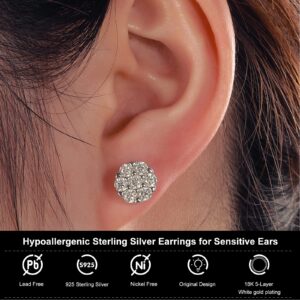 Moissanite Stud Earrings for Women Moissanite Earrings Lab Created Diamond Sutd Earrings Men Moissanite Earrings Screw Backs 18K Gold Plated Sterling Silver Big Diamond Earrings D Color VVS1 Clarity