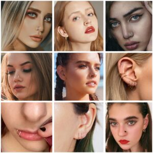 ZELORES 20Pcs 20G Double Hoop Nose Ring L Shaped Nose Studs 316L Stainless Steel Piercing Jewelry Small Nose Studs Spiral Nose Rings for Women Men Silver Rose Gold Balck (Set1)