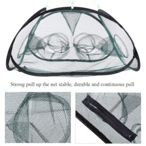 Folded Fishing Trap, Foldable Fish Minnow Crab Crayfish Crawdad Shrimp Net Trap Cast Net Dip Cage Collapsible Easy Use Fishing Accessories(9驴脳), Fishing Tools Net Folding Hand Throw Catch Fish Tra