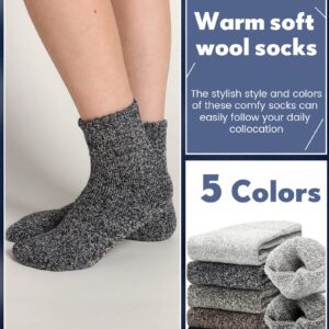 JaGely 20 Pairs Women Knit Wool Socks Bulk Thick Warm Winter Socks Crew Socks Gifts Women Athletic Socks Hiking Socks Soft Casual Socks