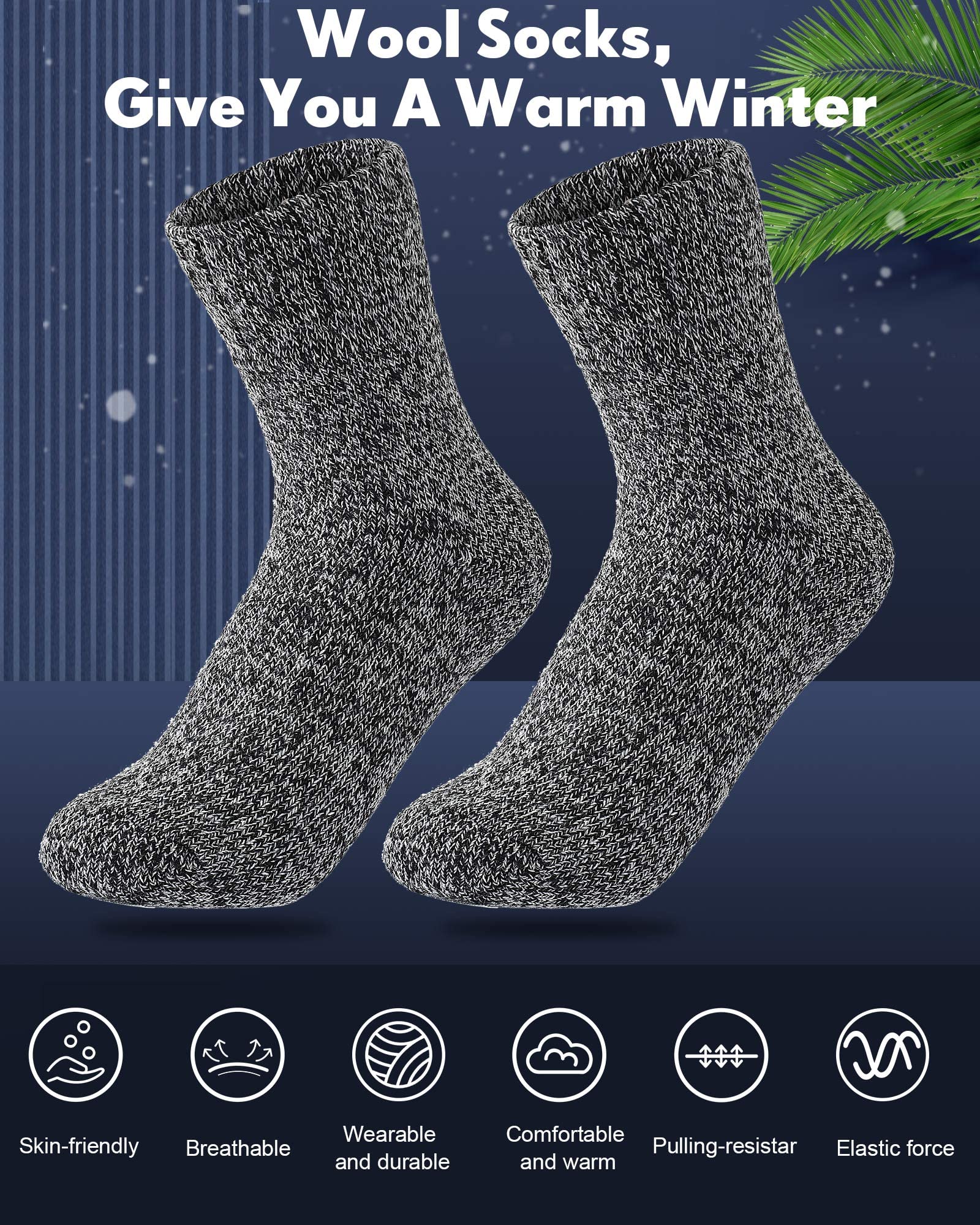 JaGely 20 Pairs Women Knit Wool Socks Bulk Thick Warm Winter Socks Crew Socks Gifts Women Athletic Socks Hiking Socks Soft Casual Socks