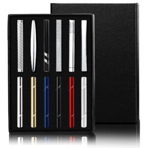 LOLIAS 12Pcs Tie Clips for Men Silver Black Gold Tone Tie Bar for Regular Ties Classic Tie Clasps Necktie Wedding Meeting Business Clips with Gift Box