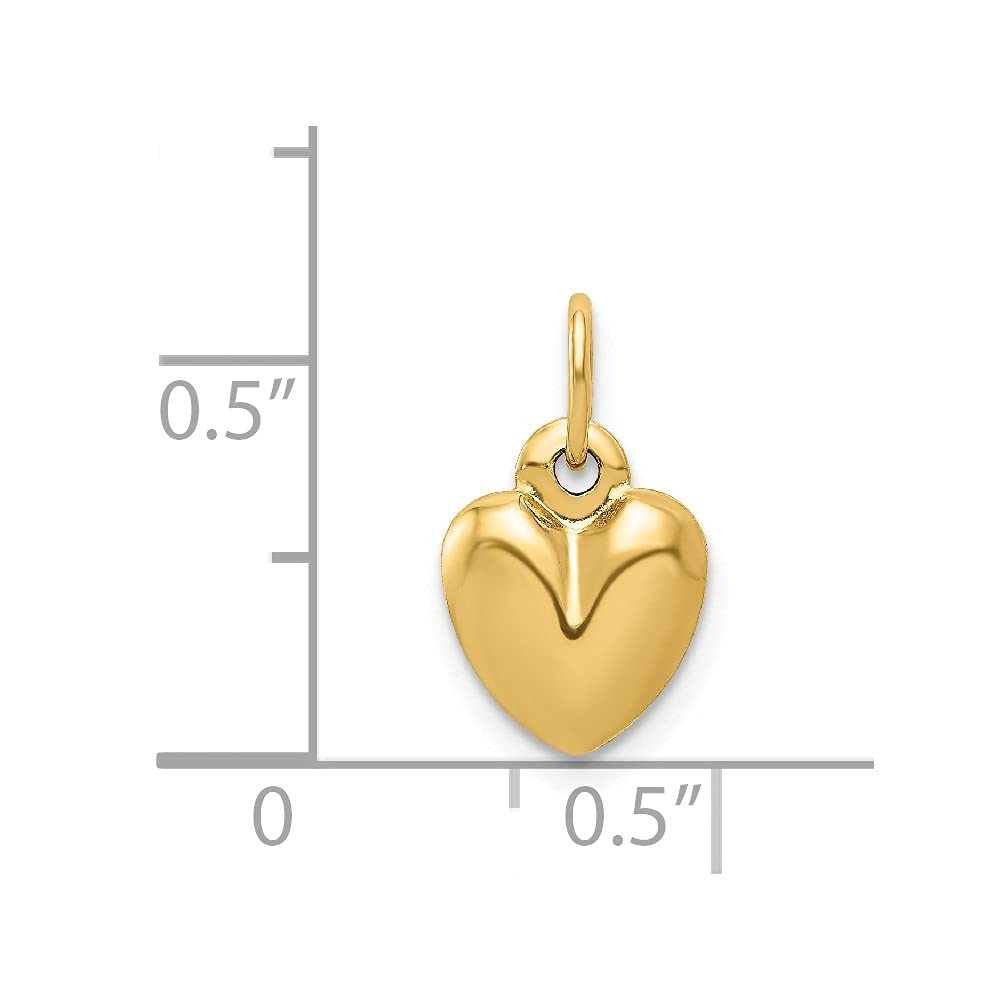 Diamond2Deal 14k Yellow Gold Puffed Heart Pendant