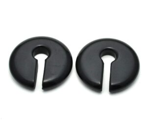 pair of black obsidian round/flat keyhole ear weights (stn-687) fits sizes 1/2" (12mm) and up