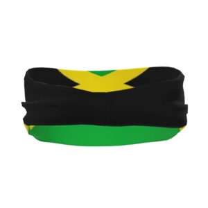 Men and Women Headbands Jamaican Flag Black Sweatbands Exercise Elastic Sweat Workout Headbands for Running, Cross Training, Yoga, Bike