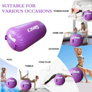 CZGBRO Air Roller Air Spot Gymnastics Air Barrel, Air Mat Tumble Track Gymnastic Equipment Inflatable Tumbler Backbend Trainer with Electric Pump for Yoga Cheerleading Home & Water Use