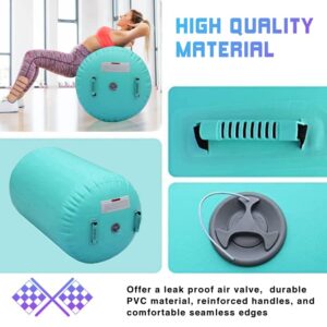 CZGBRO 4FT Air Roller Air Spot Gymnastics Air Barrel, Air Mat Tumble Track Gymnastic Equipment Inflatable Tumbler Backbend Trainer with Electric Pump for Yoga Cheerleading Home & Water Use