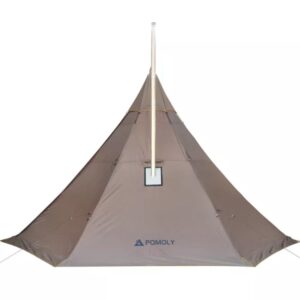 camping hot tent tipi tent, pomoly hussar plus 2.0 stove tent with stove jack and half inner tent for 2-3 person hiking, backpacking