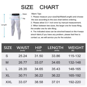 CARGFM Men's Thermal Compression Pants with Pocket Warm Winter Base Layer Running Tight Workout Leggings Underwear