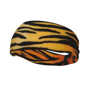 AMRANDOM Men Women Sweatband Animal Print Tiger Black Gold Sports Friendly Stretchy Athletic Sweatbands for Running, Cross Training, Yoga, Bike