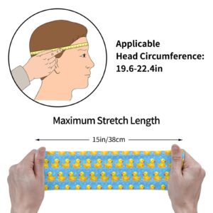 Men and Women Headbands Non Slip Breatheable Sports Sweatband Cute Funny Yellow Duck Rubber Ducky Sky Blue Sweat Band for Workout, Sports, Gym, Cycling