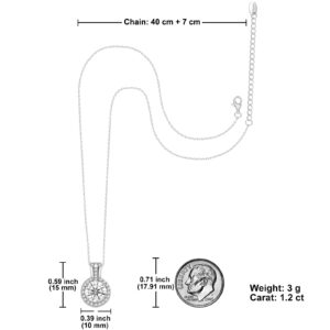 Coodilor Necklace for Women 925 Sterling Silver Pendant Necklace 18K White Gold Necklace 1.2ct Moissanite Three Wearing Styles cubic zirconia Necklace LED Light Gift Box
