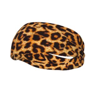 AMRANDOM Animal Leopard Print Sports Headband for Men Sweatband Headband for Running, Cycling, Yoga, Basketball, Stretchy Moisture Wicking Hairband