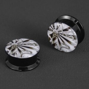 POBAISITER 2 PCS Resin Acrylic Gauges for Ears Body Piercing Jewelry for Women Men