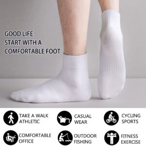 NicelyWe 6 Pairs Ankle Quarter Walking Running Athletic Solid Color Cotton Socks Simple Fashion Student Short Sock for Men Women Youth, Multicolor, M