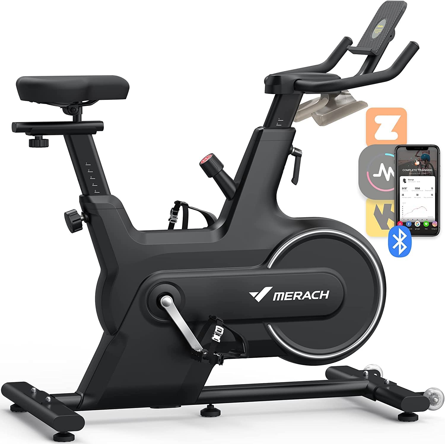 MERACH Indoor Cycling Bike, Exercise Bike for Home with Magnetic Resistance, Bluetooth Stationary Bike, Tablet Holder, CC