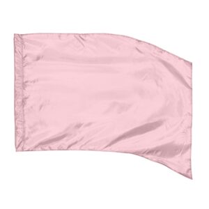 light pink color guard flag, curved rectangle solid color flag for practice, made of easy to clean polyester habutai