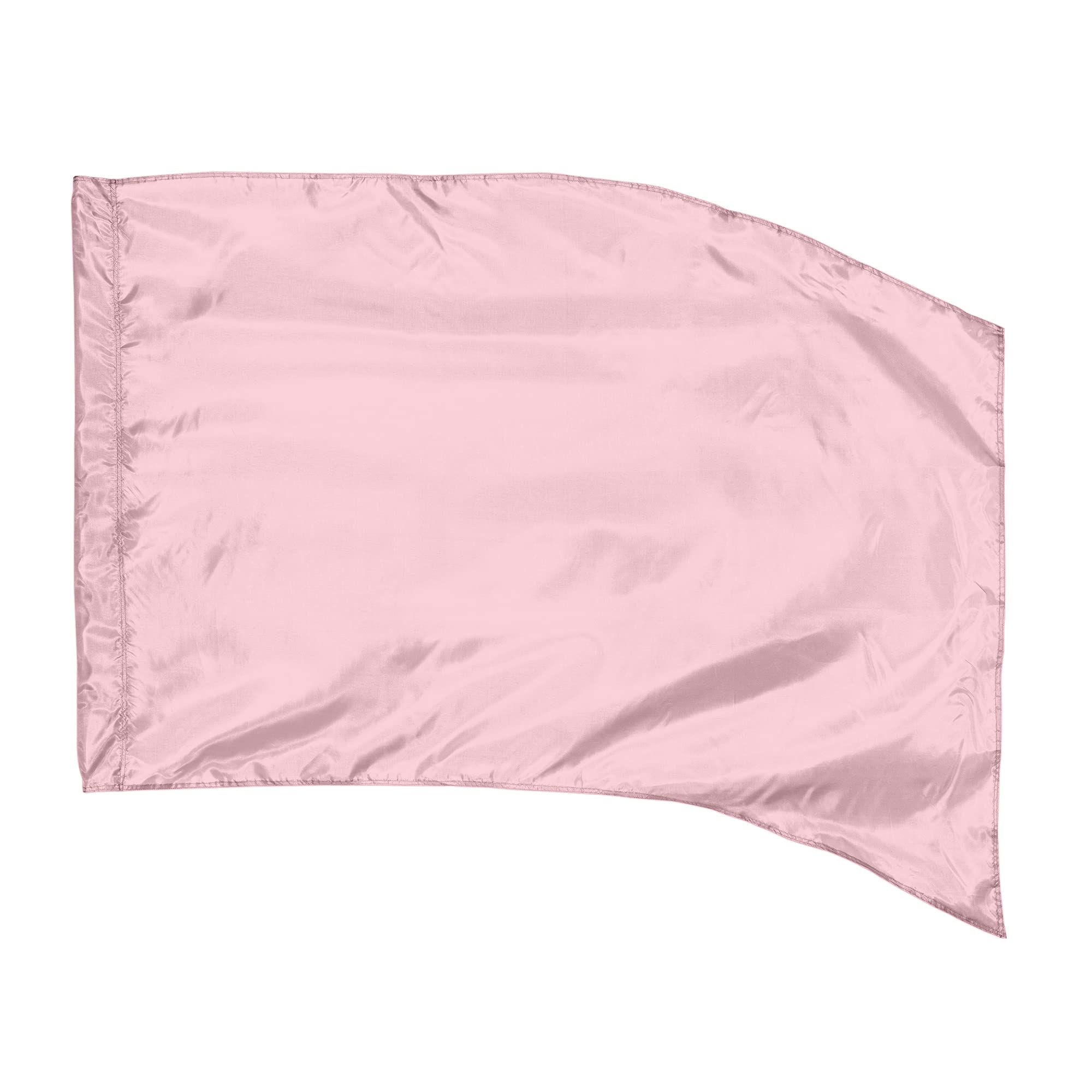 Light Pink Color Guard Flag, Curved Rectangle Solid Color Flag for Practice, Made of Easy to Clean Polyester Habutai