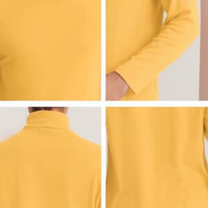 Lars Amadeus Men's Yellow Turtleneck Shirts Slim Fit Lightweight T Shirts Mock Basic Pullovers Medium