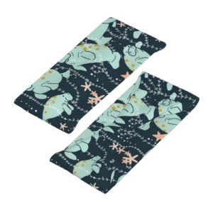 Men and Women Sweatband Friendly Stretchy Athletic Sweatbands Cute Manatee Seaweed Starfish Floral Head Band for Yoga, Bike, Cycling, Basketball Headbands