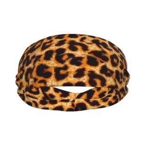 AMRANDOM Animal Leopard Print Sports Headband for Men Sweatband Headband for Running, Cycling, Yoga, Basketball, Stretchy Moisture Wicking Hairband