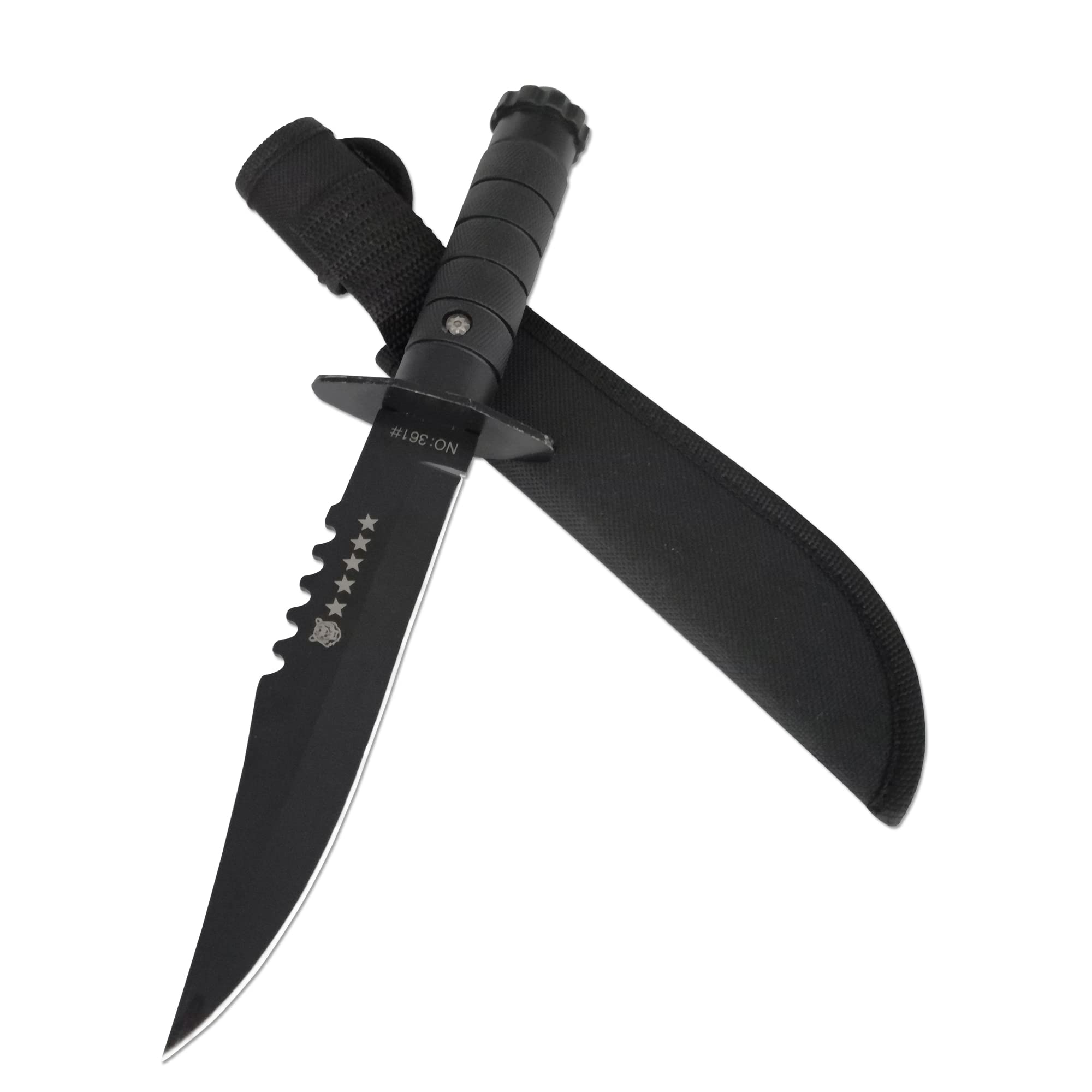 DOOM BLADE 11" Hunting Knife - Fixed Blade Knife with Sheath - Tactical Boot Knives - Tactical Bowie Survival Knife for Camping, Hunting,Outdoor, Hiking Fishing (Black)