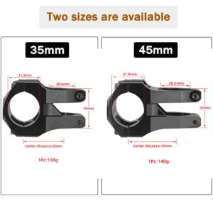 CYSKY 31.8 Stem 35mm MTB Stem Mountain Bike Stem Riser Handlebar Short Stem for Most Road Bike Stem, MTB Stem, BMX Stem, Bicycle Stem (Black, 35mm)