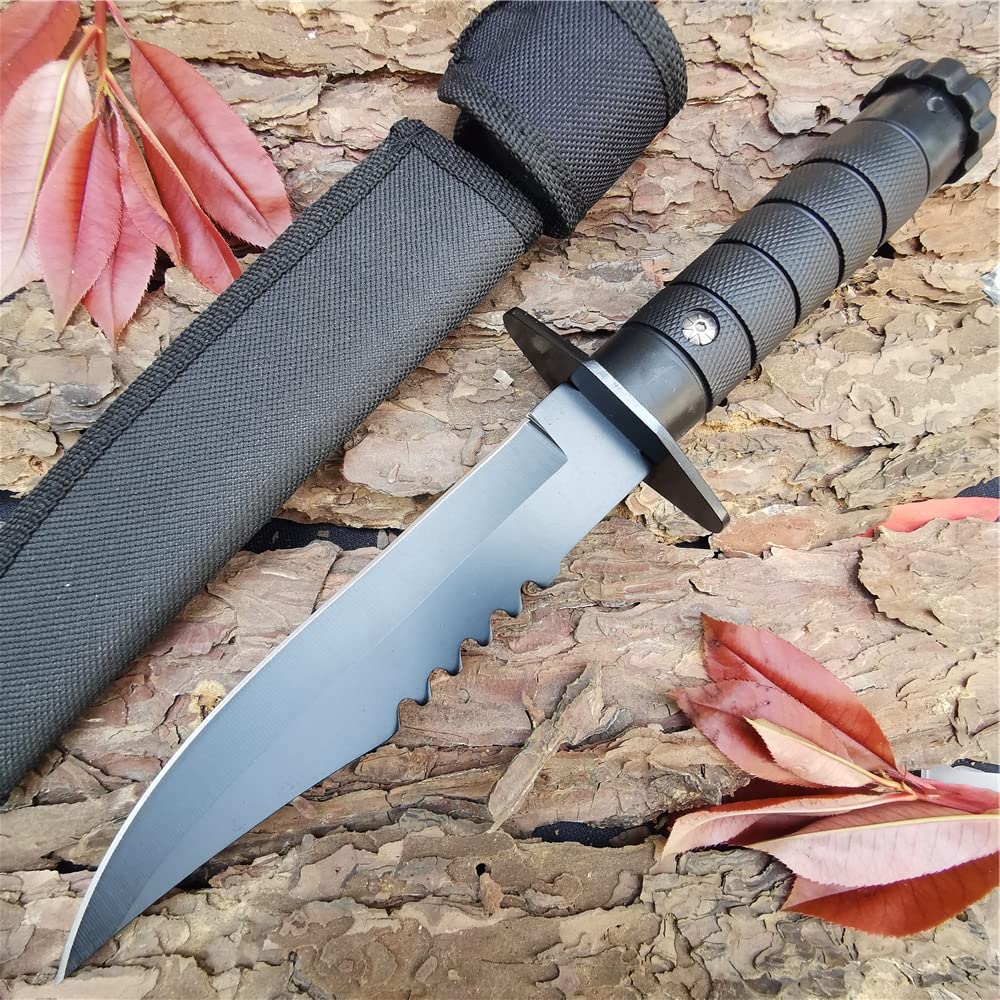 DOOM BLADE 11" Hunting Knife - Fixed Blade Knife with Sheath - Tactical Boot Knives - Tactical Bowie Survival Knife for Camping, Hunting,Outdoor, Hiking Fishing (Black)