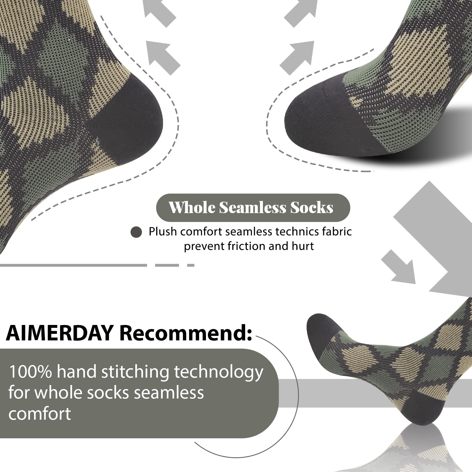 Aimerday Crew Socks for Women Ankle High Thick Knit Soft Cotton Womens Everyday Casual Socks Comfort Toe Gifts for Women