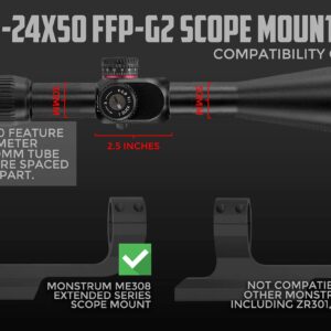 Monstrum G2 6-24x50 FFP Rifle Scope | Monstrum SS-H Scope Sunshade | Bundle