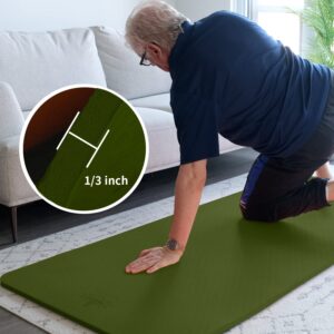 Hatha Yoga Thick TPE Yoga Mat 72"x 27"x1/3 inch Non Slip Eco Friendly Exercise Mat for Yoga Pilates & Floor Workouts (green)