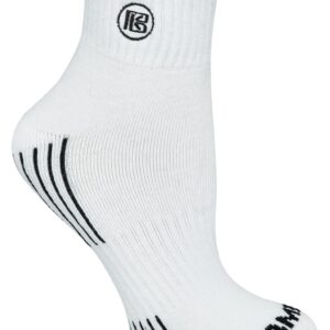 Premium Bamboo Crew Work Socks- Quarter High Moisture Wicking, Odor Eliminating White Quarter Crew Socks for Men Size 6-8 - 3 Pair