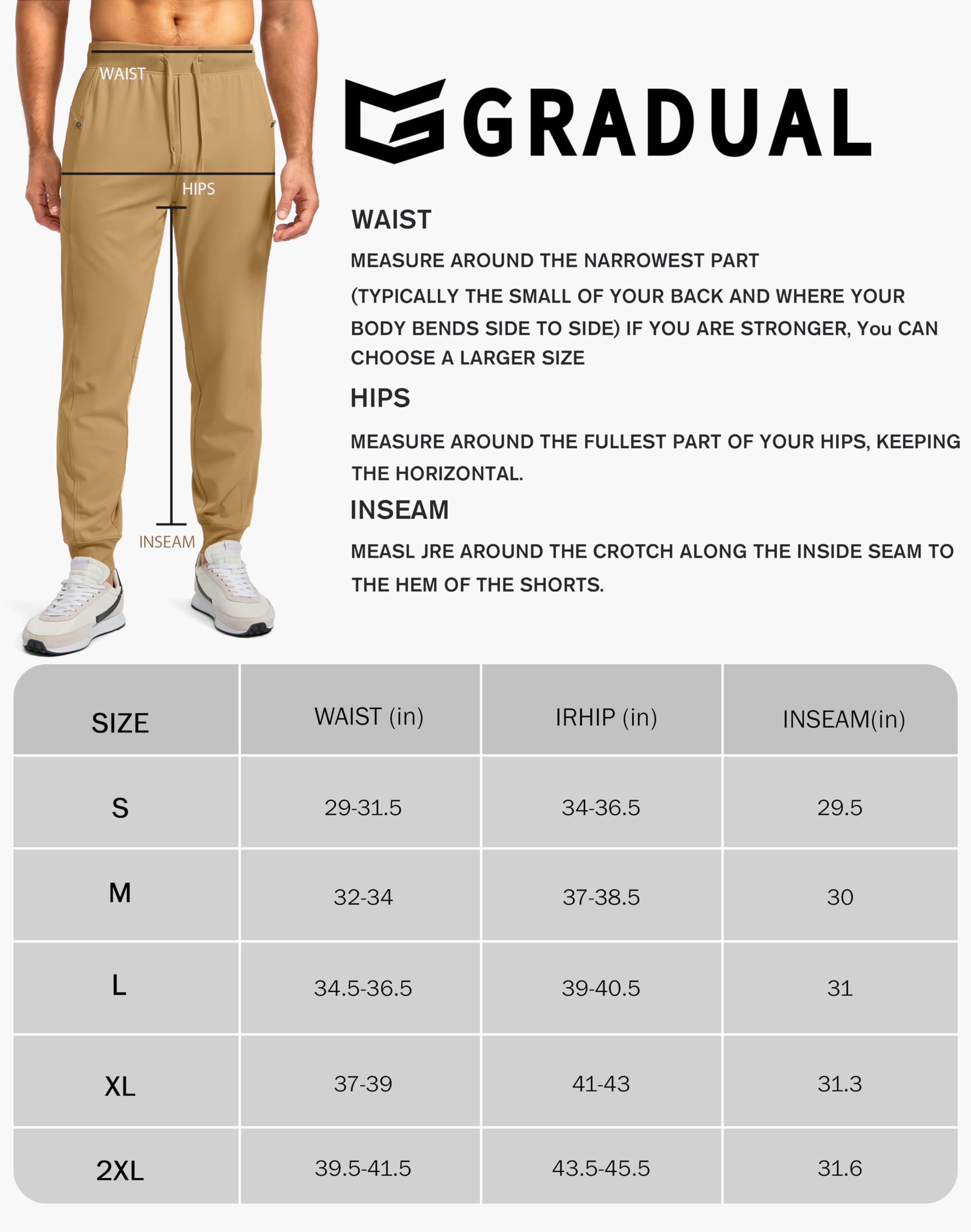 Men's Joggers with Zipper Pockets Stretch Tapered Sweatpants Athletic Pants for Men Workout Running Gym(Light Grey, L)