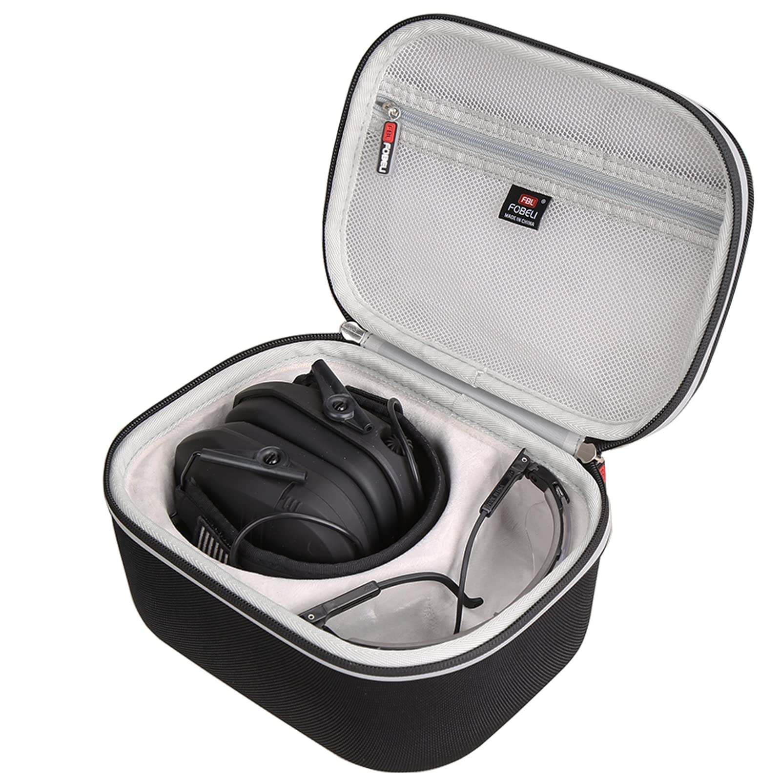 FBLFOBELI Hard Storage Carrying Case Compatible with Walker's Razor Slim/Howard Leight Shooting Ear Protection Electronic Shooting Muffs Earmuff (Case Only)