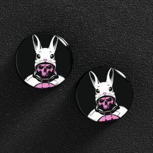 POBAISITER 2 PCS Resin Acrylic Cool Bunny Rabbit Ear Gauges Body Piercing Jewelry Ear Plugs and Tunnels for Women Men