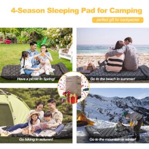 SUMARPO Camping Sleeping Pad, 25s Fast Inflation with Foot Pump, Waterproof Ultralight Sleeping Mat, 4-Season Backpacking, Hiking, Tent, Traveling