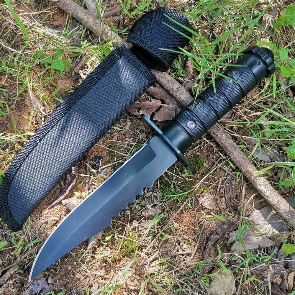 DOOM BLADE 11" Hunting Knife - Fixed Blade Knife with Sheath - Tactical Boot Knives - Tactical Bowie Survival Knife for Camping, Hunting,Outdoor, Hiking Fishing (Black)