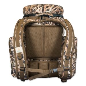 Peregrine Field Gear Insulated Organized Venture Bucket & Backpack Seat for Fishing/Hunting with Shadow Grass Blades Camouflage - 6 Gallon