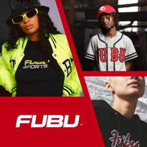 FUBU Bucket, Denim Style Cotton Packable Travel Hat with 3D Embroidered Logo, One Size