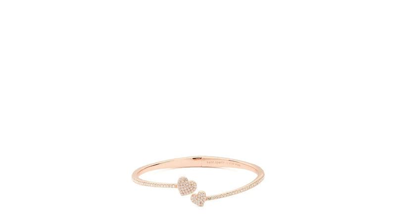 Kate Spade New York Yours Truly Pave Open Hinge Cuff Bracelet, Rose Gold Plated Metal, OS