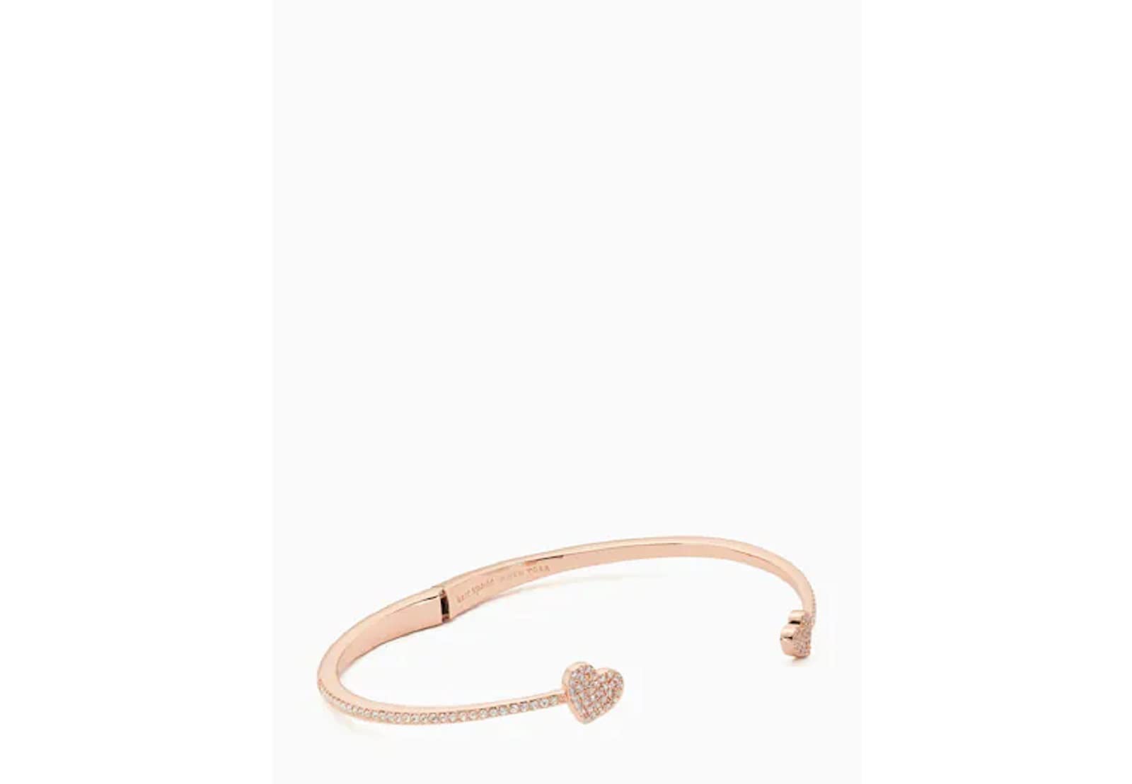 Kate Spade New York Yours Truly Pave Open Hinge Cuff Bracelet, Rose Gold Plated Metal, OS