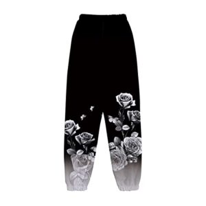 4-Way Stretch Joggers for Women Cotton Jogger Ribber Splicing Lounge Sweat Pants Lounge Pants for Running Jogging Black