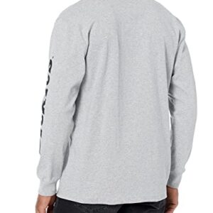 Dickies Men's Big & Tall Long Sleeve Wordmark Graphic T-Shirt, Heather Gray, 3X