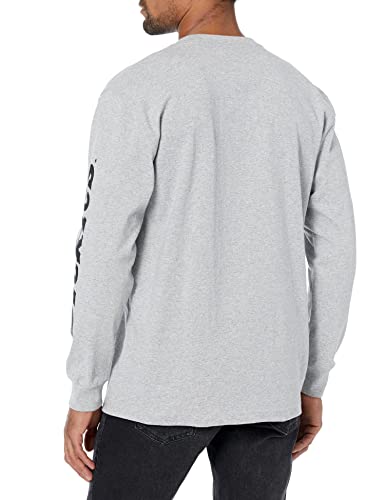 Dickies Men's Big & Tall Long Sleeve Wordmark Graphic T-Shirt, Heather Gray, 3X