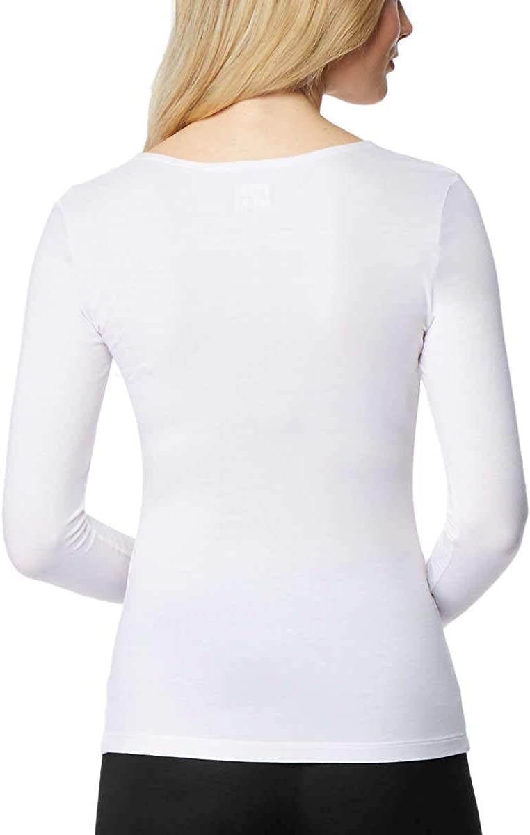 32 Degrees Women's 2 Pack Ultra Light Thermal Baselayer Scoop Top, White/Cloud Cover, Small