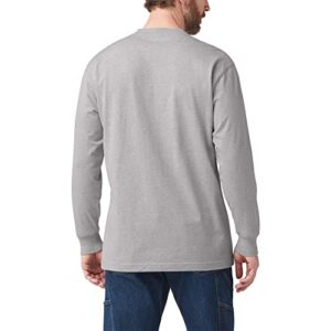 Dickies Men's Big & Tall Long Sleeve Wordmark Graphic T-Shirt, Heather Gray, 3X