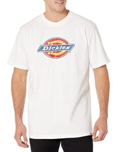 dickies men's short sleeve wordmark graphic t-shirt, white, 2x